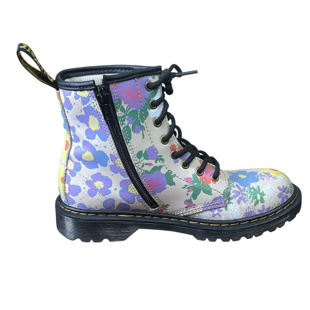 Dr Martens Kids Floral Lace-Up Boots - Multicolor